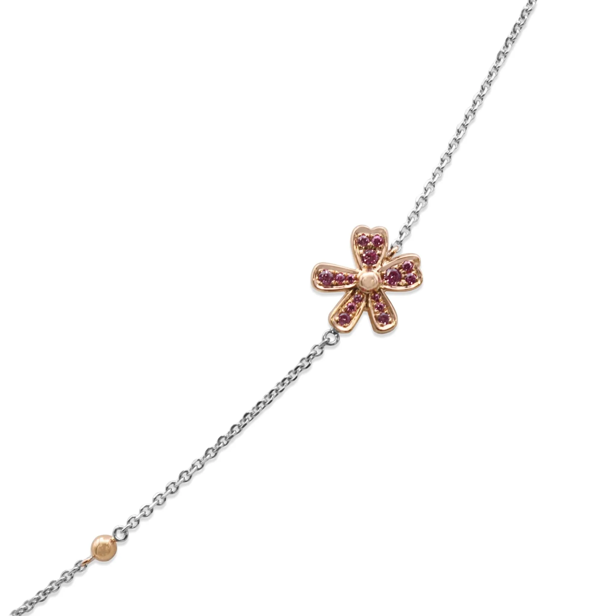 Boodles Liz Earle Pink Sapphire Pendant Necklace - 18ct White & Rose Gold