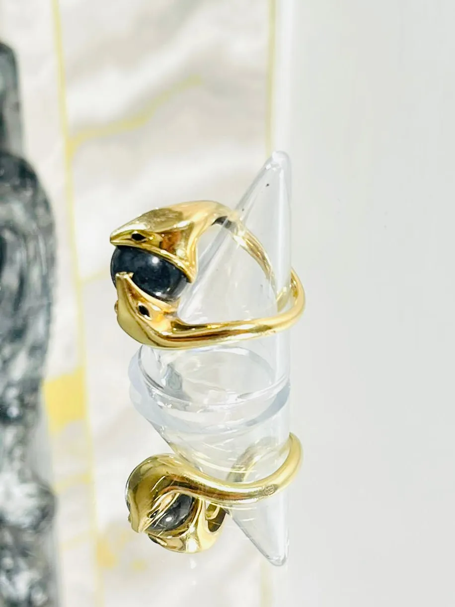 Boucheron 18k Gold & Jade Serpent Ring