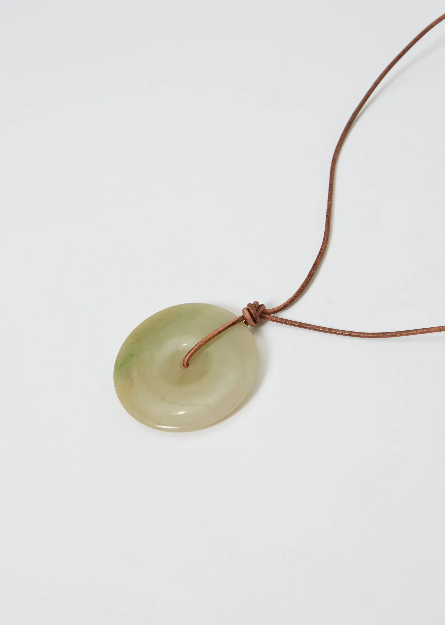 Burmese Jade Disk Cord Necklace