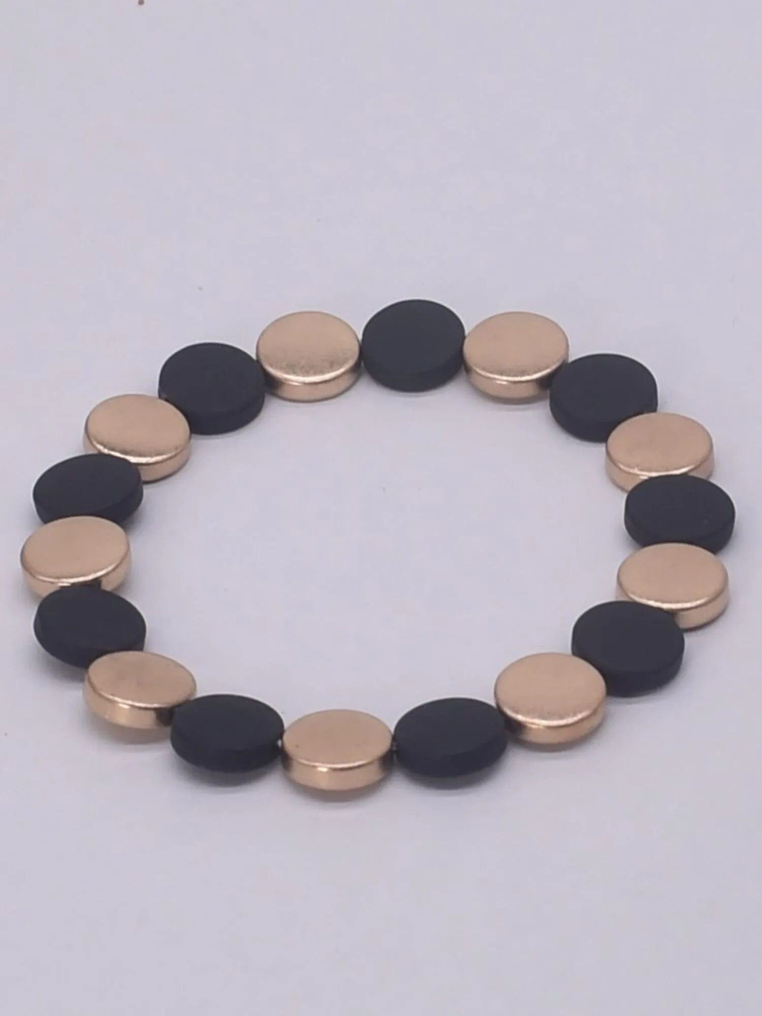 CB2122 Small Metal Beads Stretch Bracelet