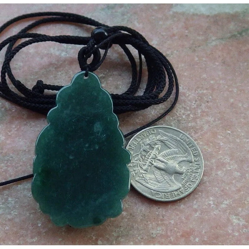 Certified Green Natural A Jade Jadeite Pendant Rose Ruyi Flower Necklace
