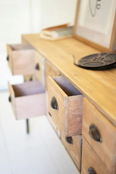 Chest Of 12 Wooden Drawers With Iron Legs