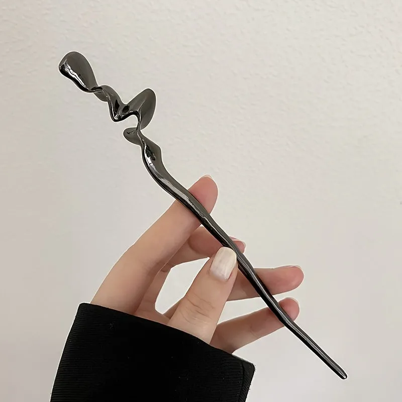 Chic Chinese Metal Hair Stick for Stylish Buns