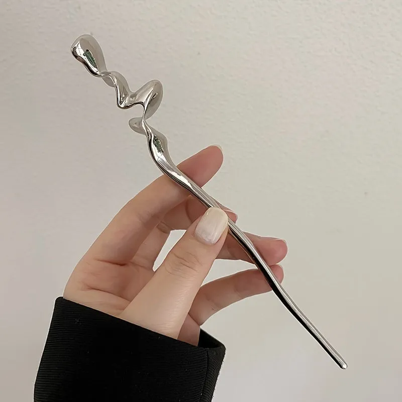 Chic Chinese Metal Hair Stick for Stylish Buns