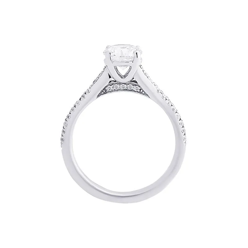 Classic 4 Prong Engagement with Tapered Diamond 2 Row Band