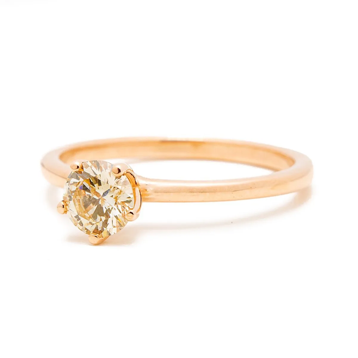 Cognac Diamond Engagement Ring