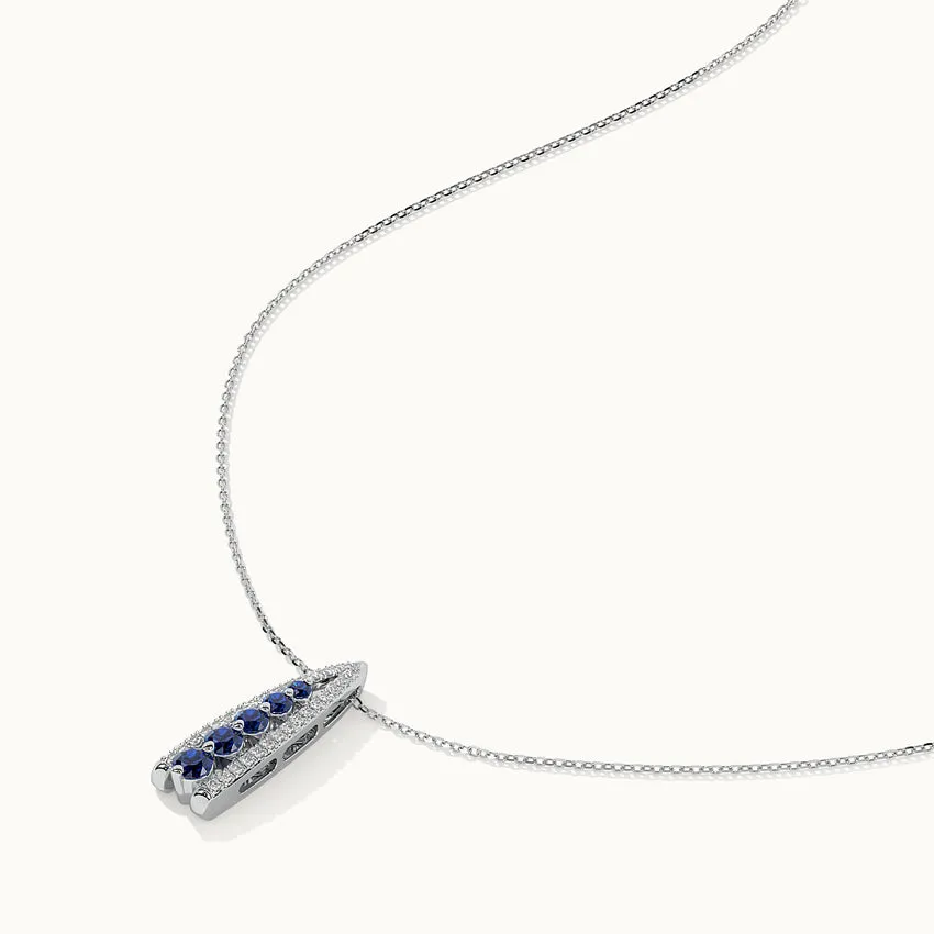 Created Sapphire Wishbone Necklace