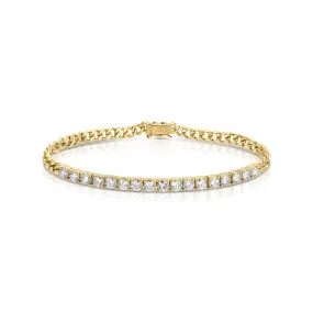 CUBAN LINK AND DIAMOND LINE BRACELET