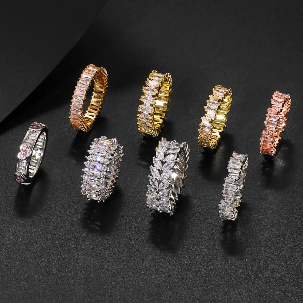 Cubic Zirconia Engagement Crystal Rings