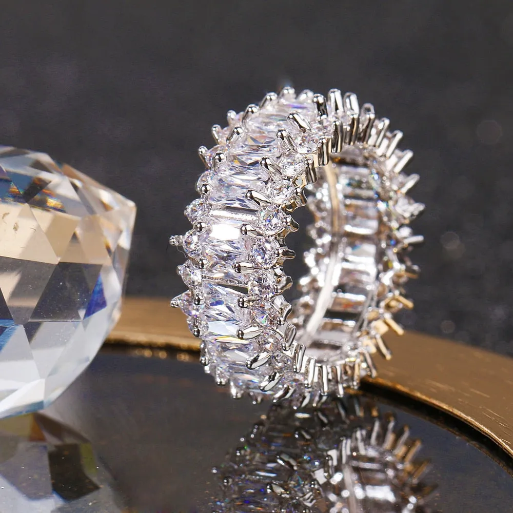 Cubic Zirconia Engagement Crystal Rings