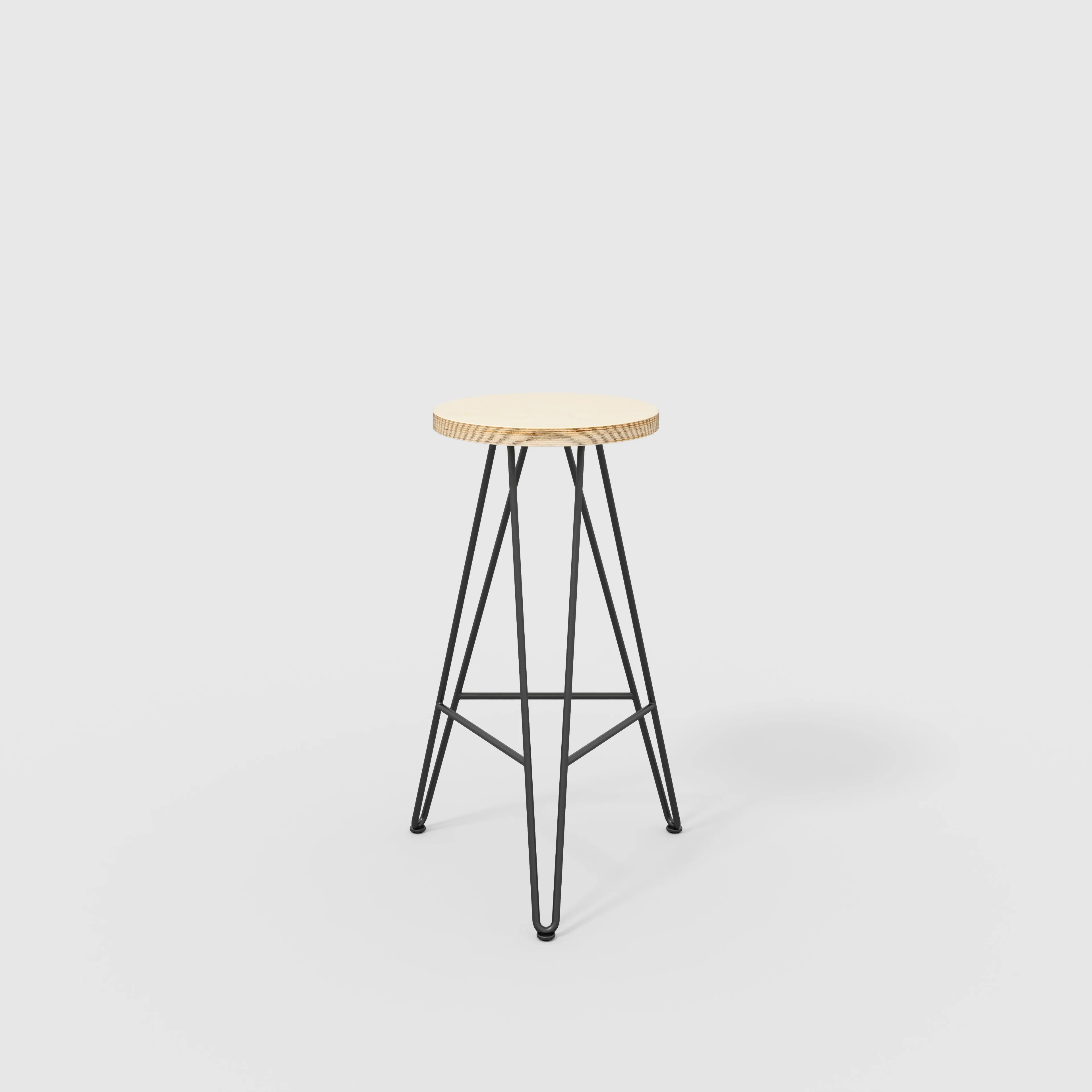 Custom Plywood Bar Stool with Hairpin Base