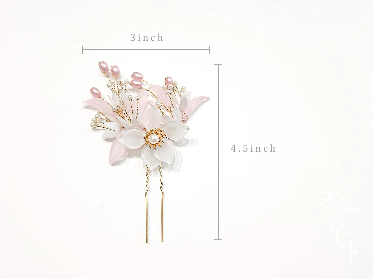 Cute Flower Hair Pin in Pink and Blue (2 Colors)