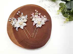 Cute Flower Hair Pin in Pink and Blue (2 Colors)