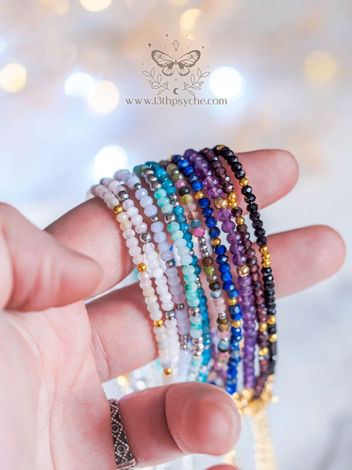 Dainty faceted Apatite gemstone bracelet