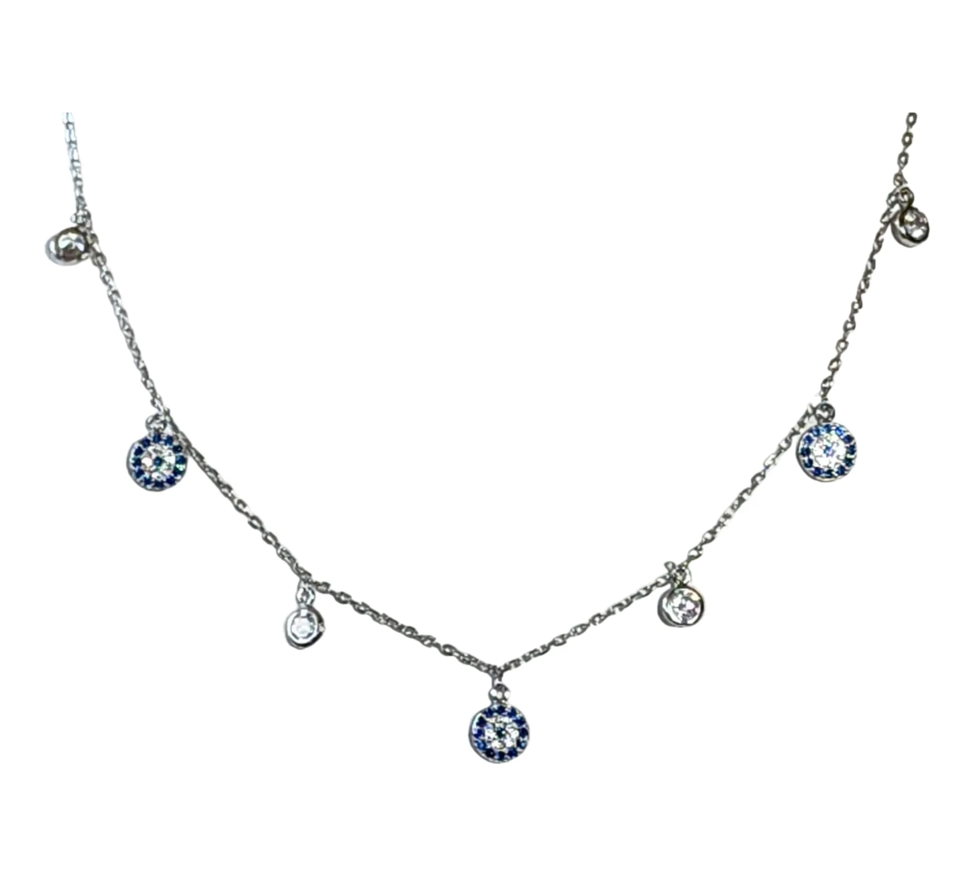 Dangle Evil Eye and Crystal Choker Necklace