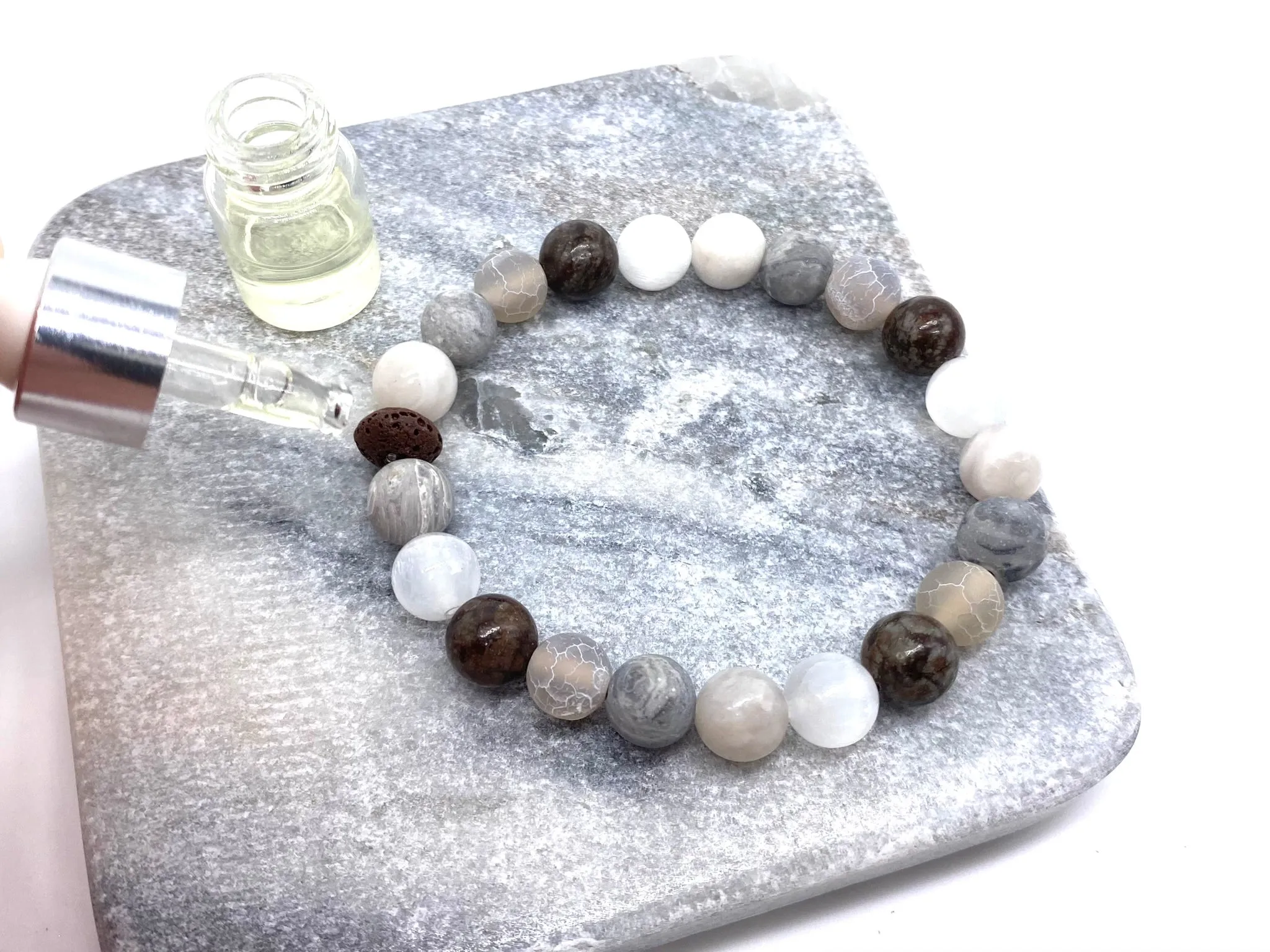 De-stress Crystal Beaded Bracelet - Aromatherapy Bracelet