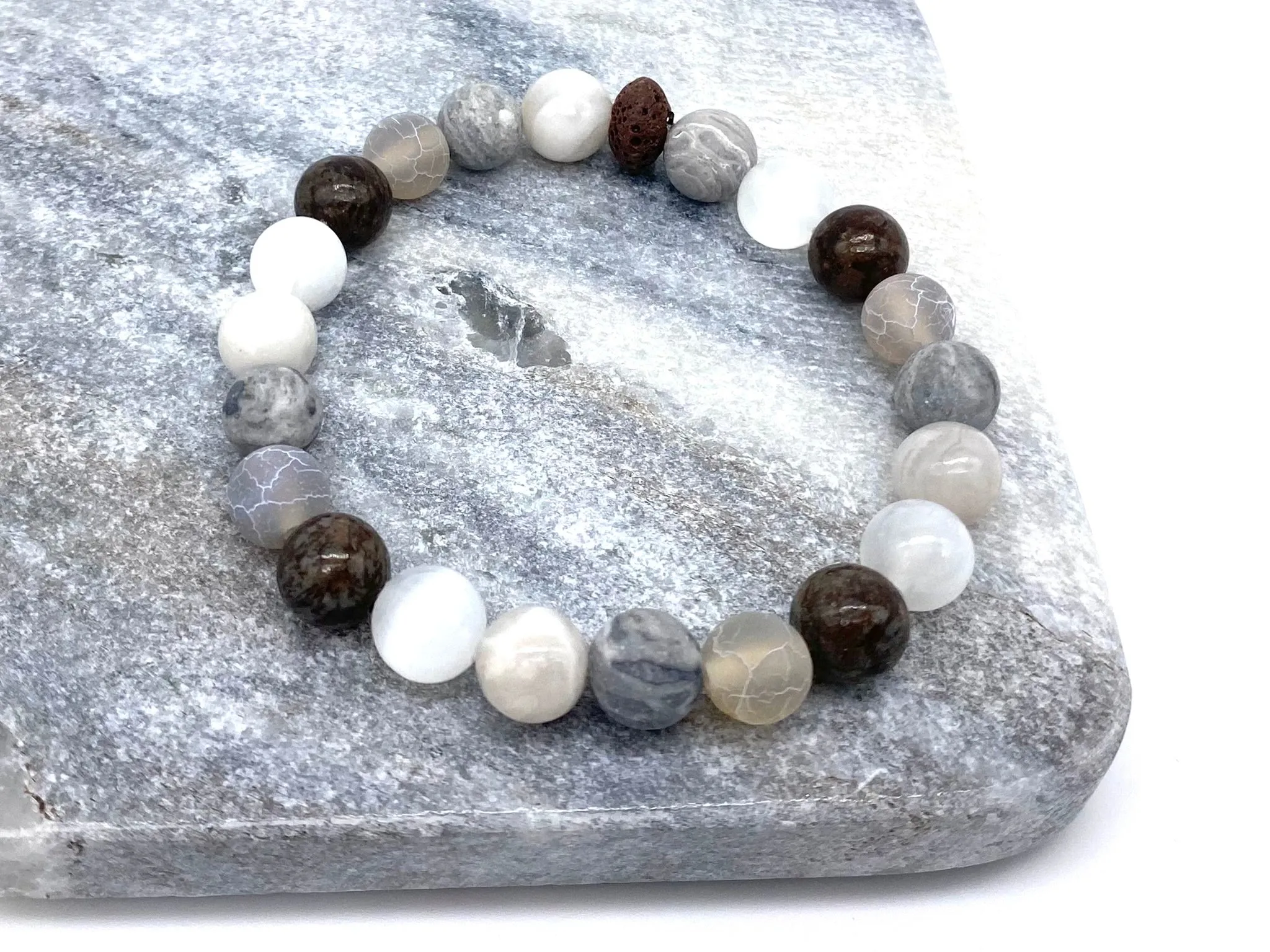 De-stress Crystal Beaded Bracelet - Aromatherapy Bracelet