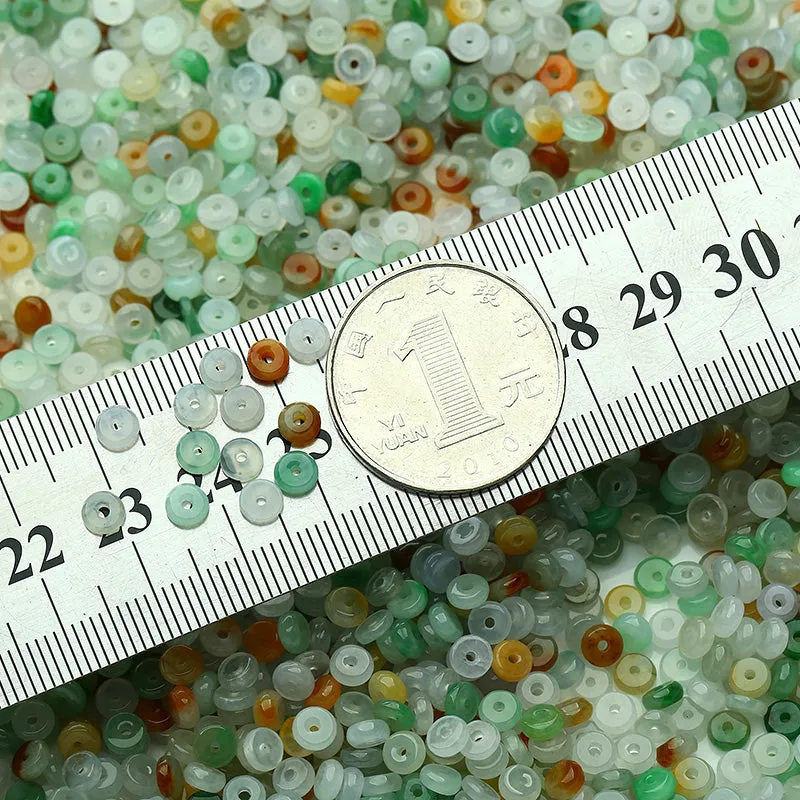 Diameter 4mm-4.5mm Thickness 1.5mm-2mm Natural Jade Beads Jadeite Mixed Colors Bead WBD23