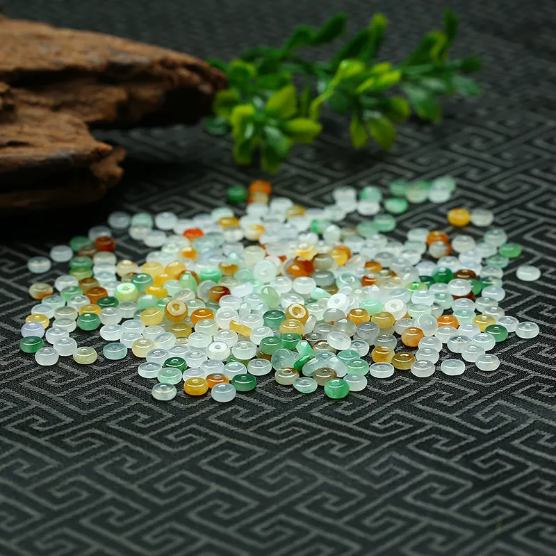 Diameter 4mm-4.5mm Thickness 1.5mm-2mm Natural Jade Beads Jadeite Mixed Colors Bead WBD23