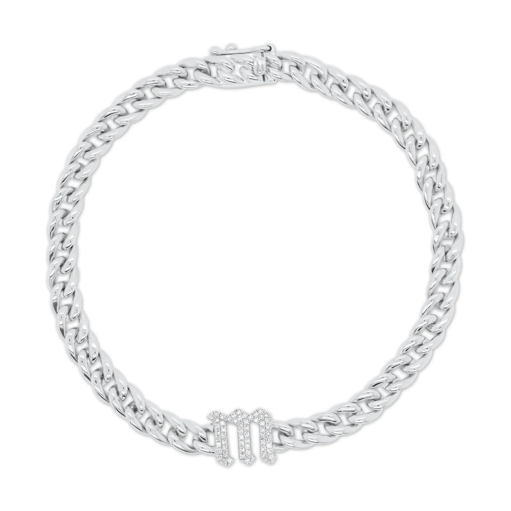 Diamond Gothic Initial Bracelet