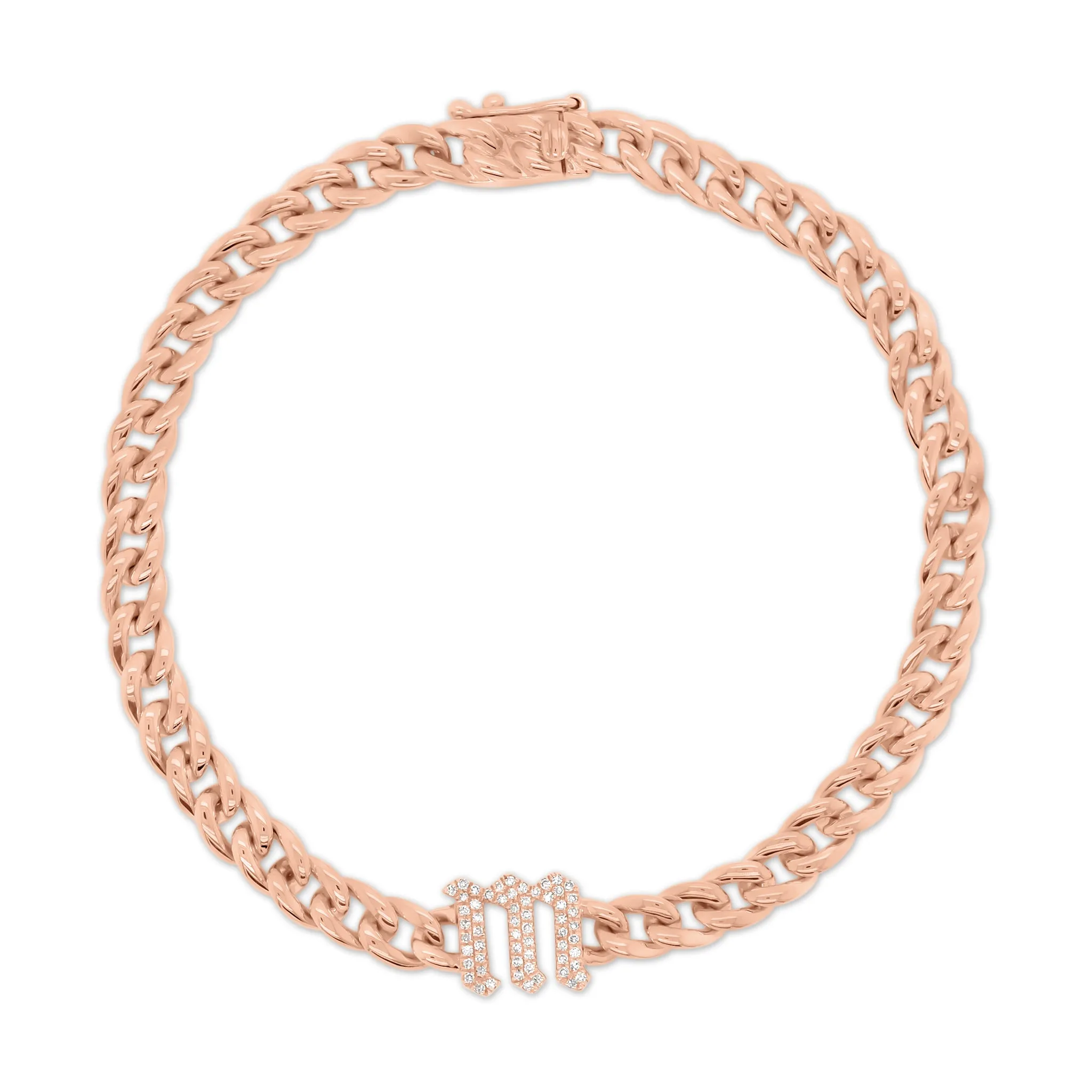Diamond Gothic Initial Bracelet