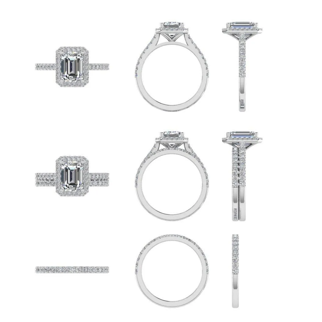 Diamond Halo Bridal Set
