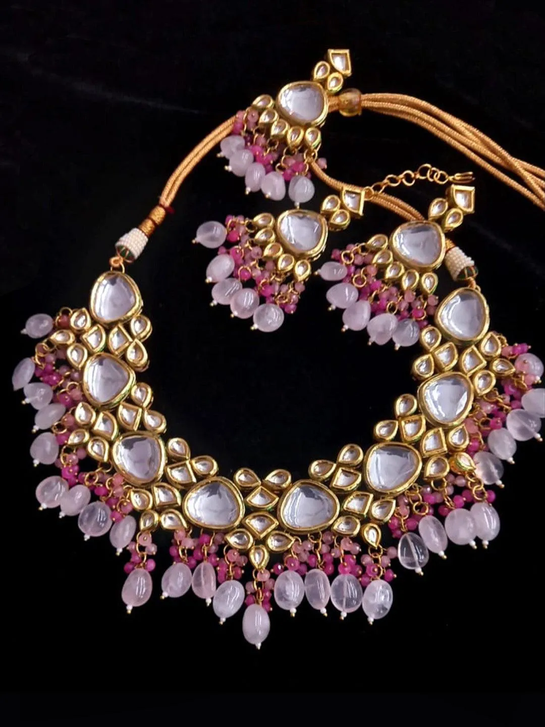 Diya Krishna In Triangular Kundan Pastel Set
