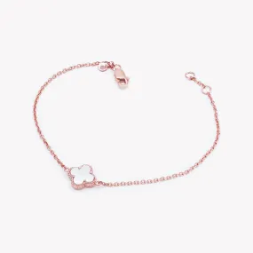 Eloise Single White Clover Bracelet