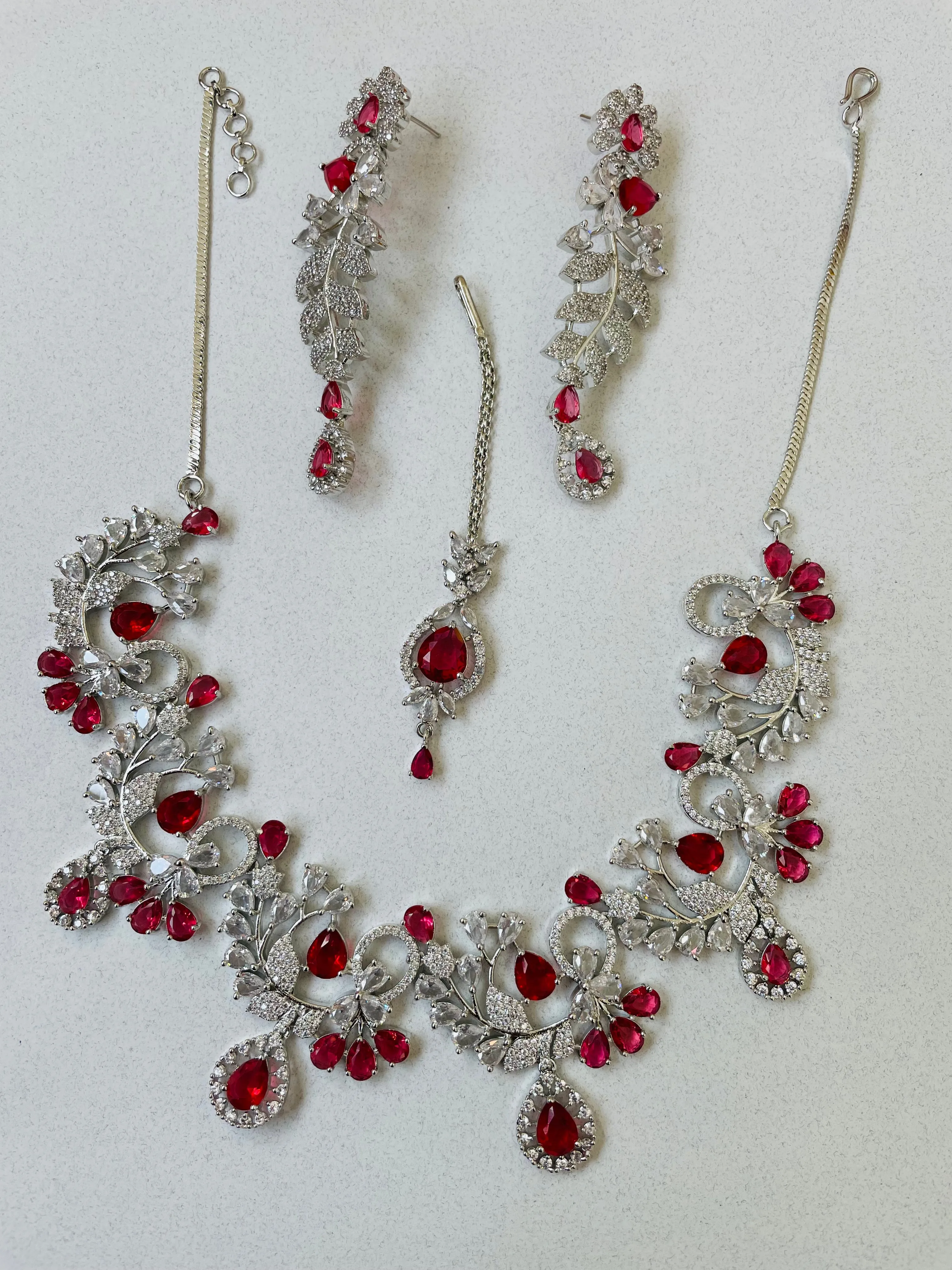 EMERALD BRIDAL NECKLACE SET-Elegance117
