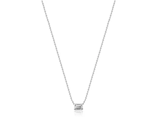 Emerald Cut Diamond Horizontal Pendant 0.70ct