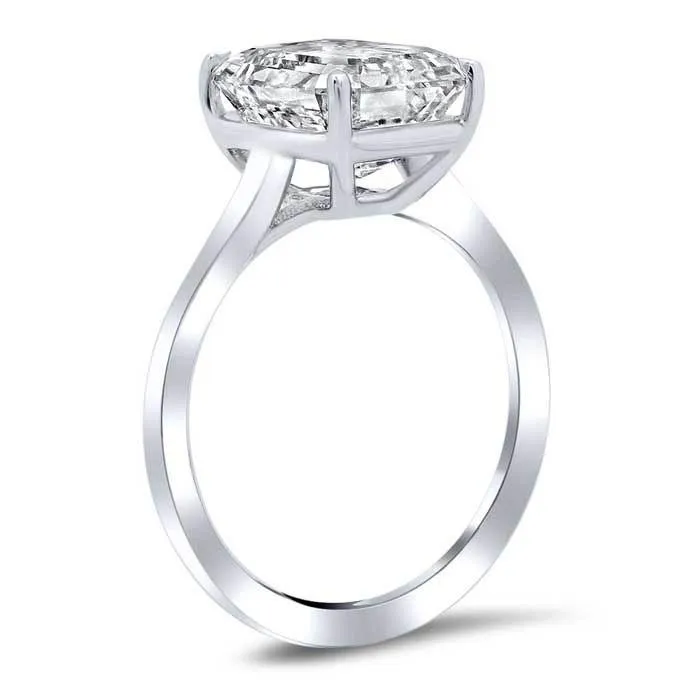 Emerald Cut Forever One Moissanite Solitaire Ring