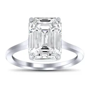 Emerald Cut Forever One Moissanite Solitaire Ring