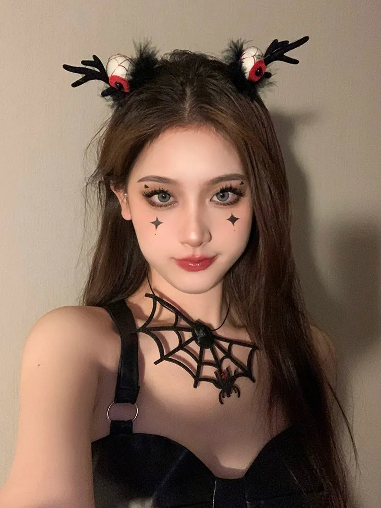 Exaggerated Spider Skull Headwear