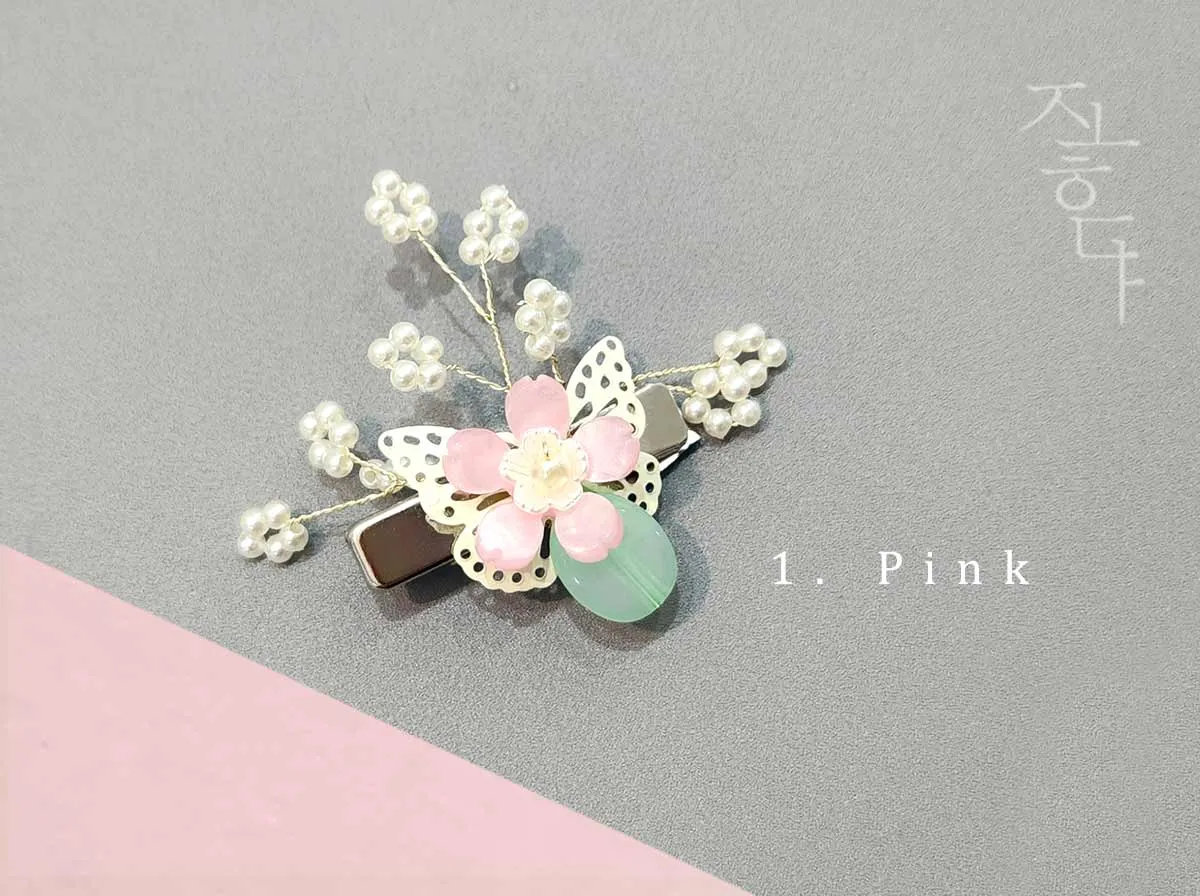 Flower on Butterfly Hair Pin (2 Colors)