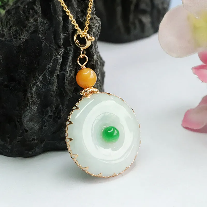 Fortune's Favor Jade Necklace with Sterling Silver Safety Buckle