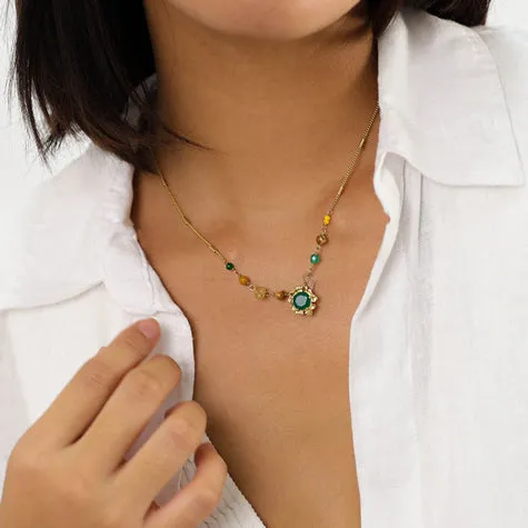 Frank Herval Mathilde Flower Short Necklace - Gold