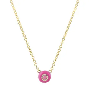 Gemstone Enamel Eye Necklace