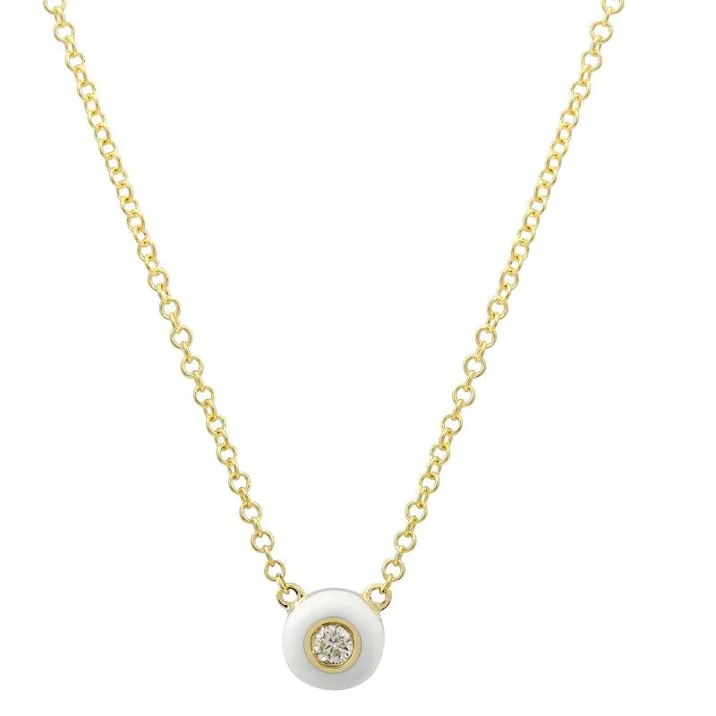 Gemstone Enamel Eye Necklace