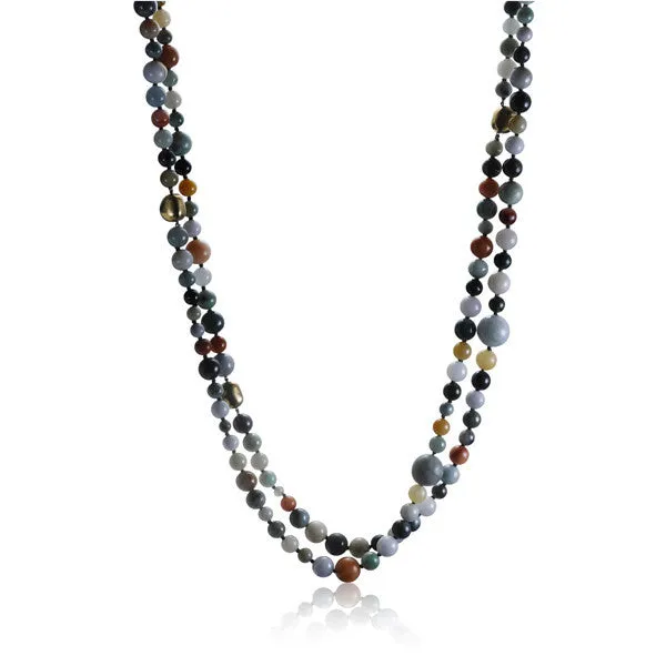 Giant Jade & Agate 2-Strand Necklace