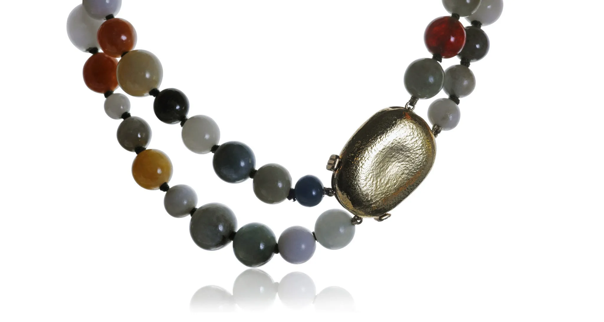 Giant Jade & Agate 2-Strand Necklace