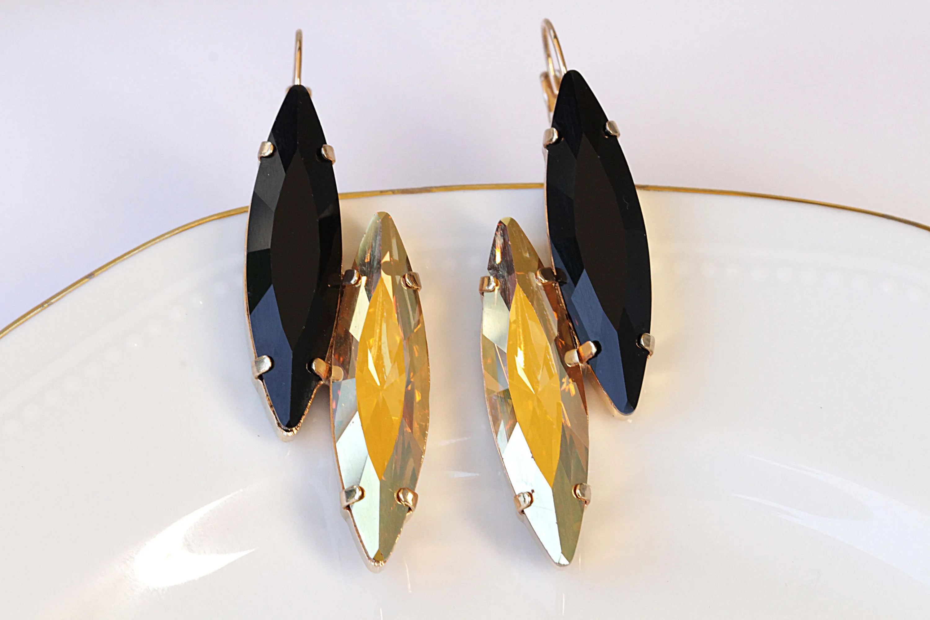 GOLD AND BLACK earrings