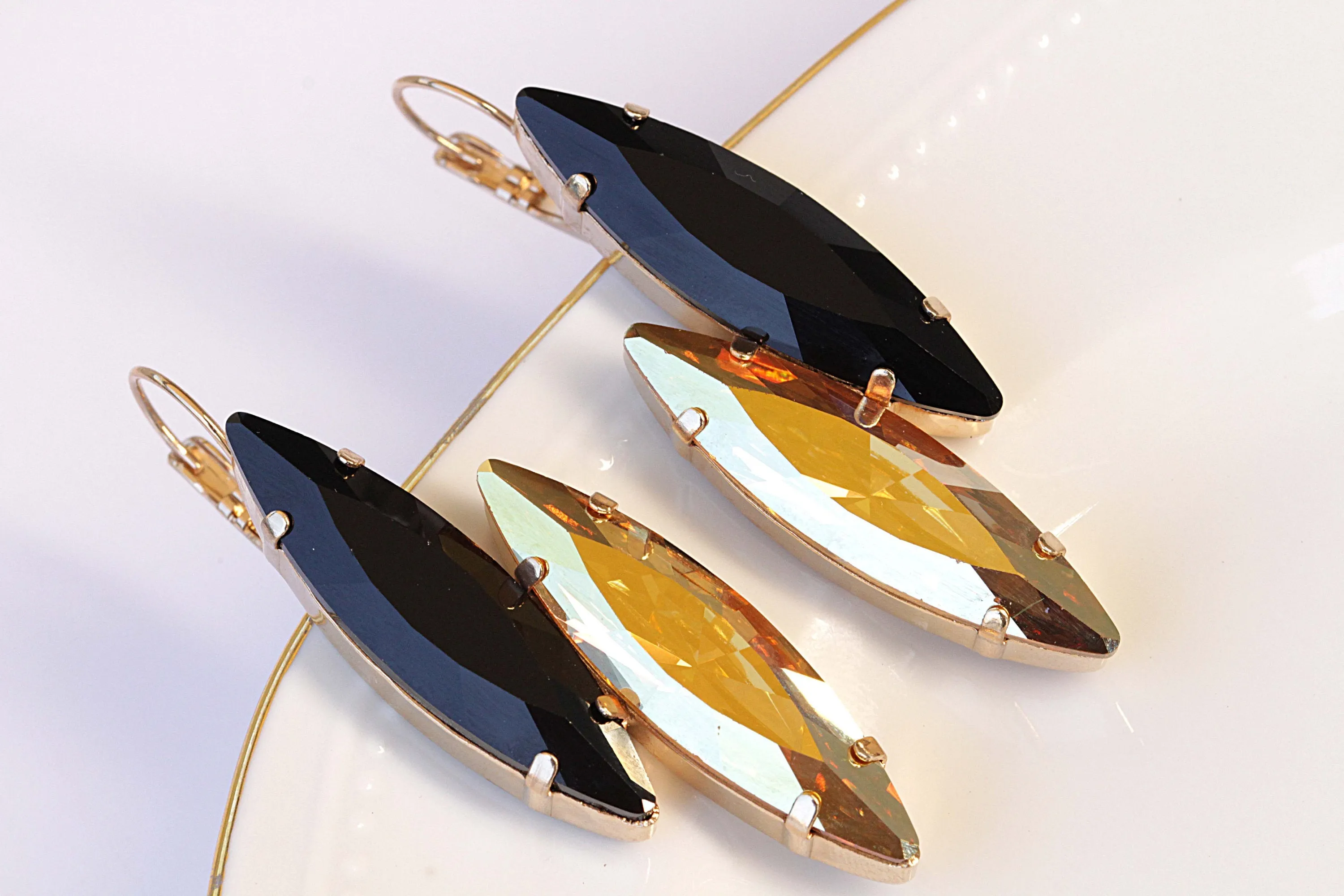 GOLD AND BLACK earrings