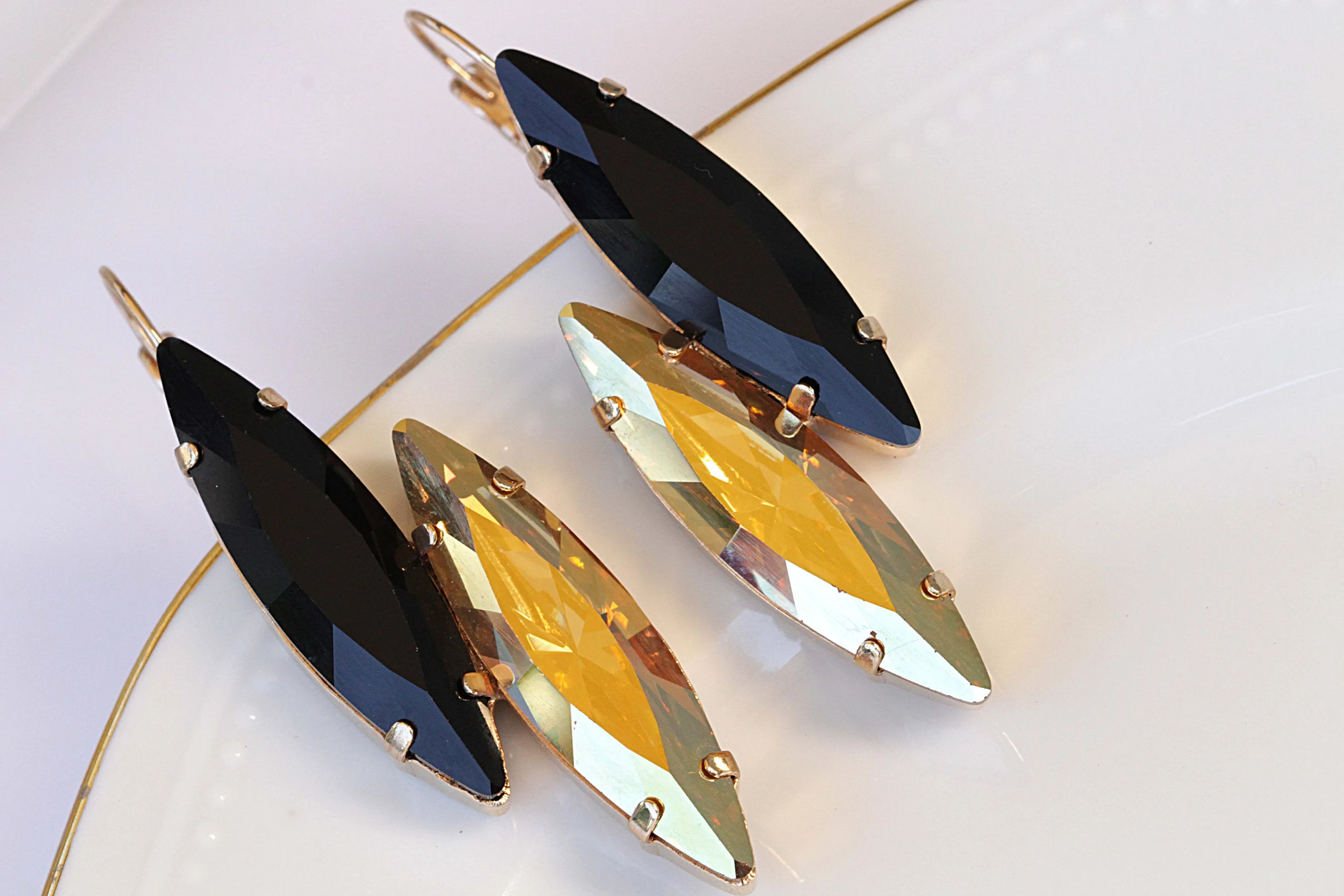 GOLD AND BLACK earrings