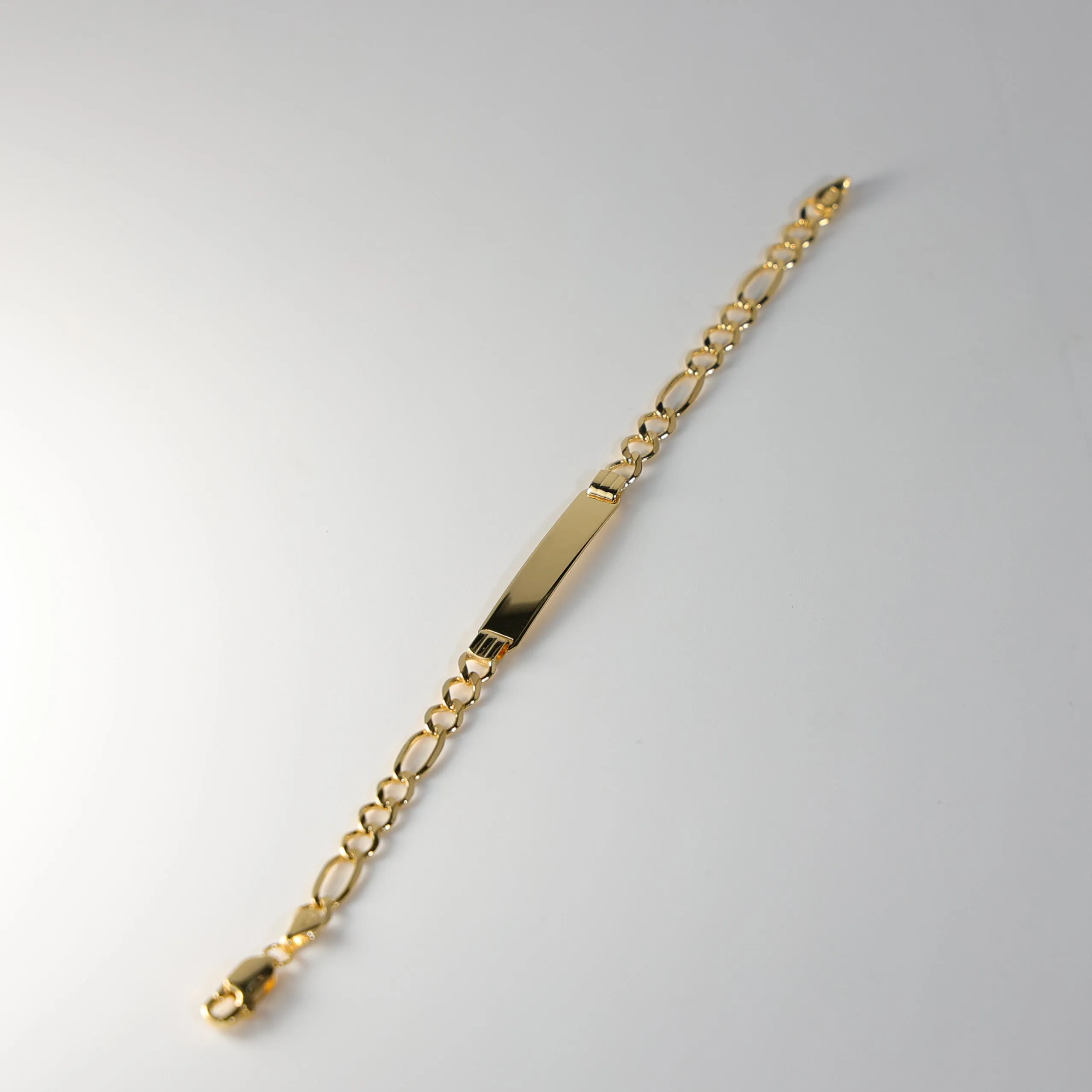 Gold ID Bracelet Figaro Link Chain 5MM Model-AB0228