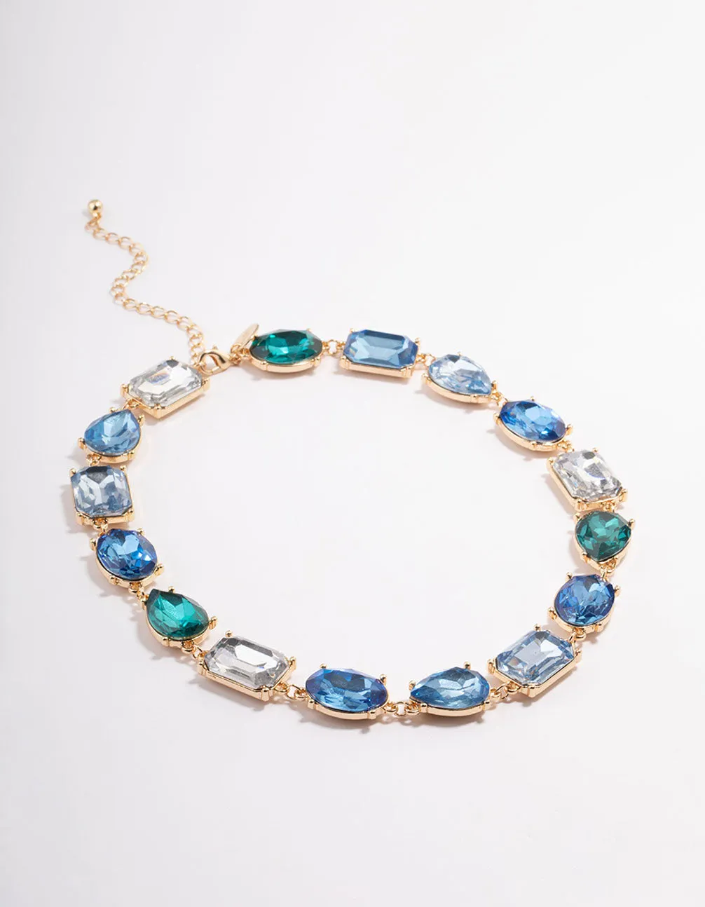 Gold Large Chunky Mix Stone Necklace