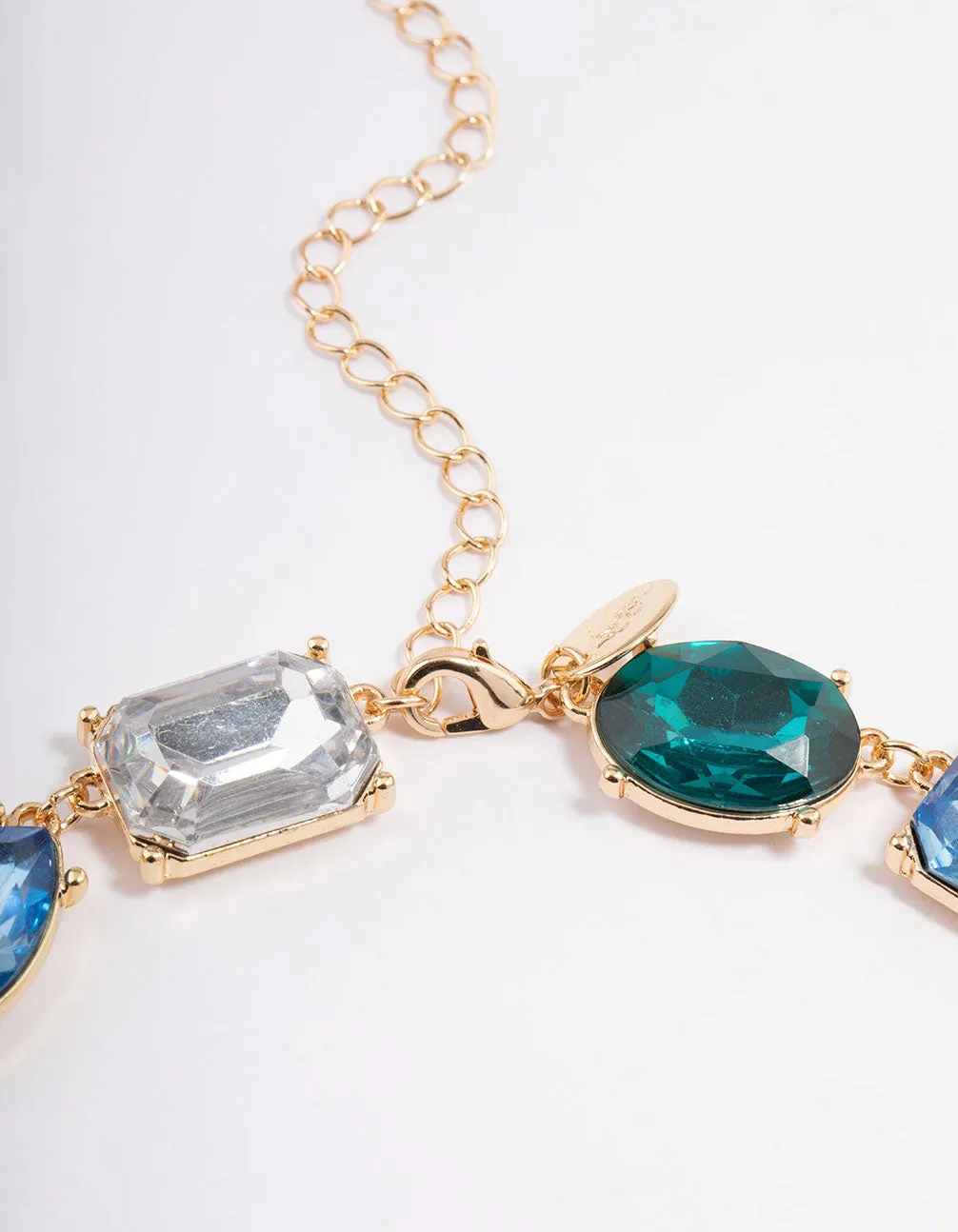 Gold Large Chunky Mix Stone Necklace
