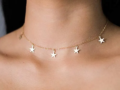 Gold Star Choker Necklace for Women