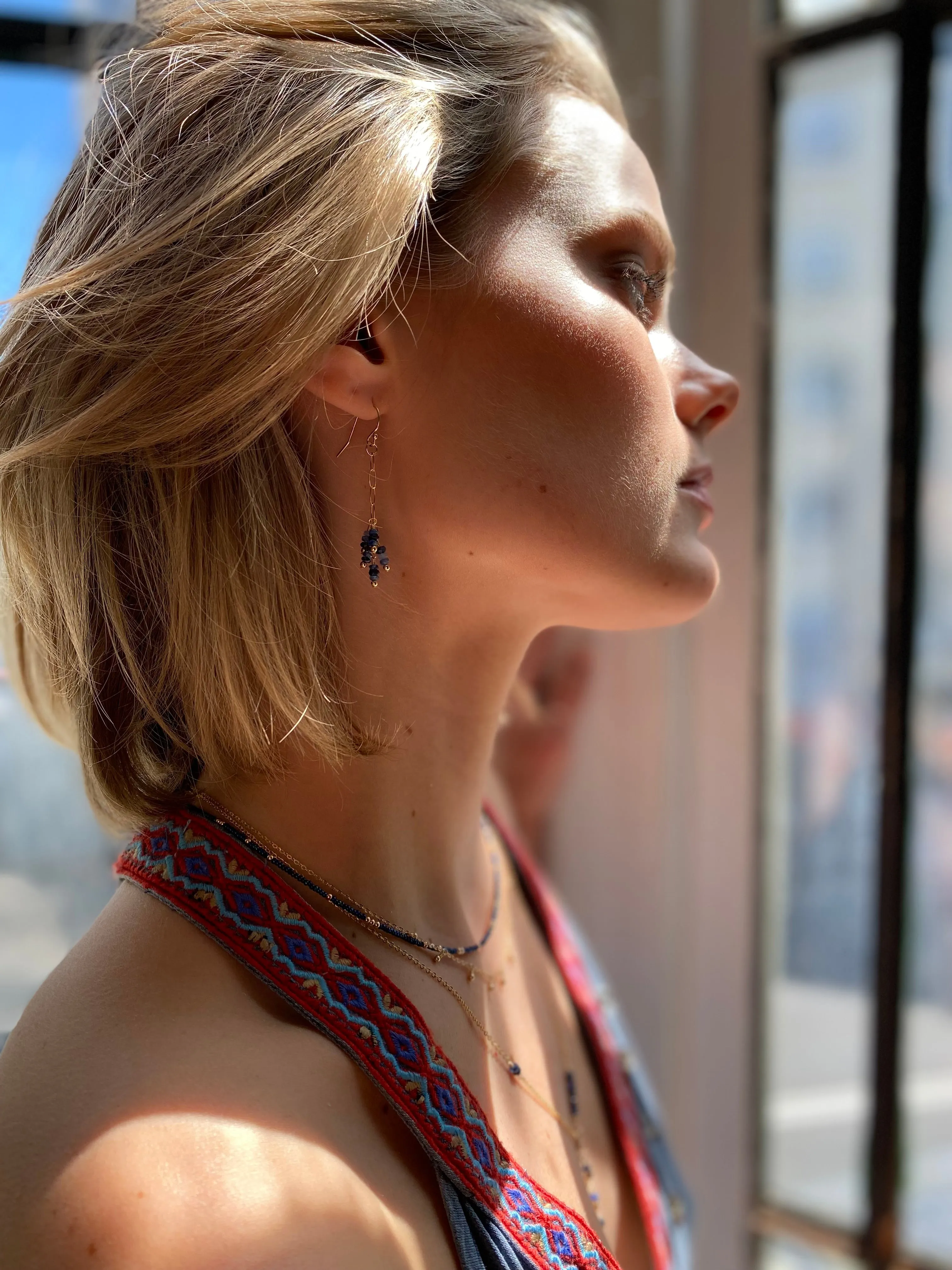 Grappa Earrings ~ Sapphire