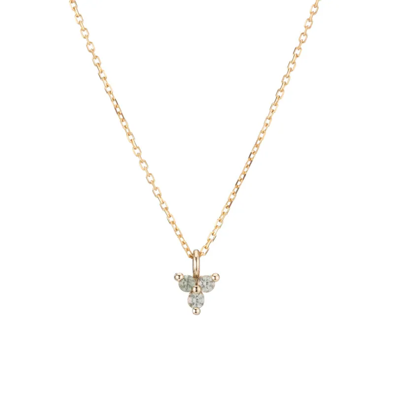 Green Sapphire Triad Necklace (ready to ship option)*