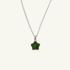 Greenstone & Silver - Star Pendant